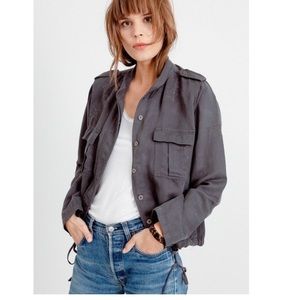 Adorable Rails Dark grey military Jacket with star and moon embroidery